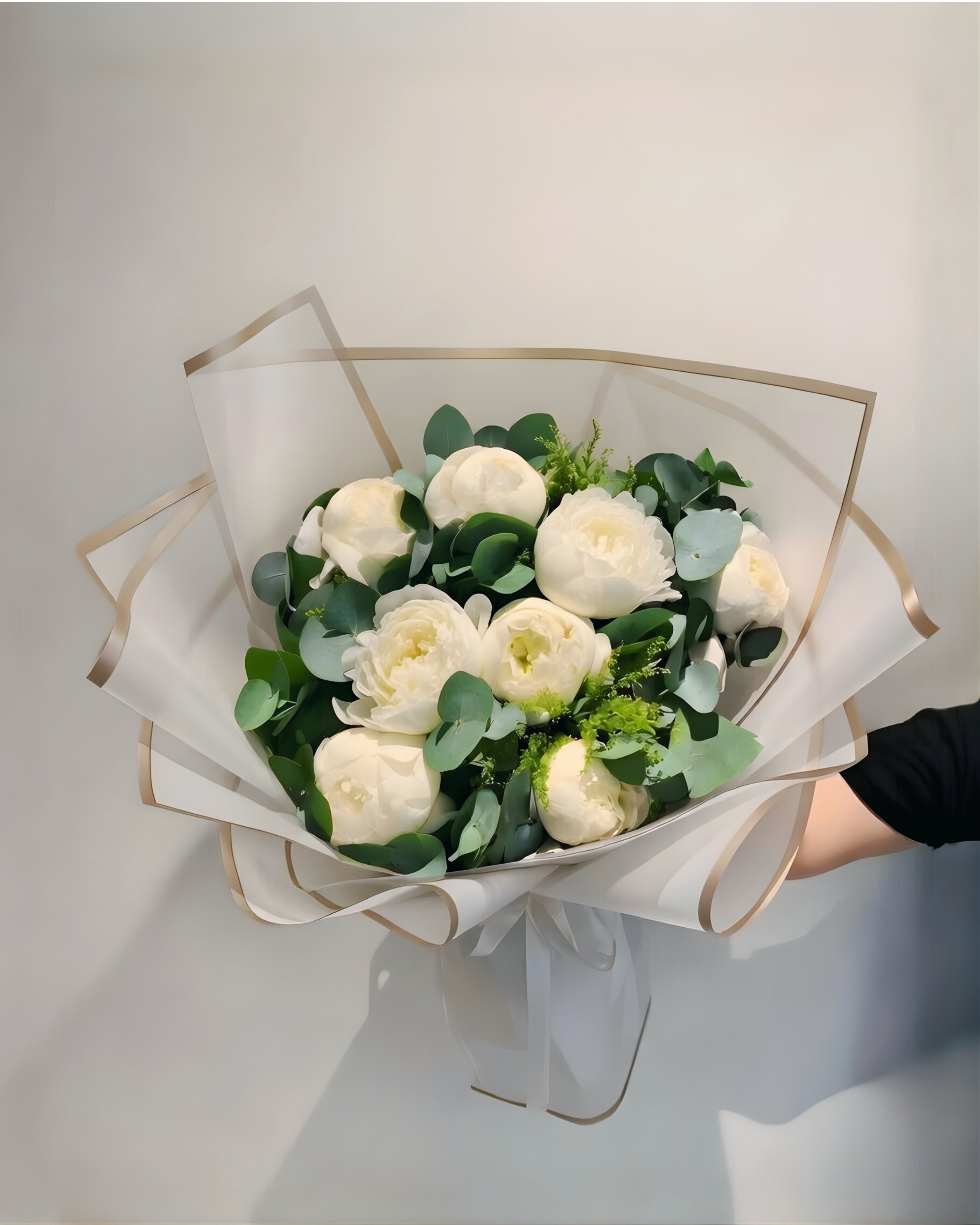 Rustic bouquet with dried wheat and wildflowers